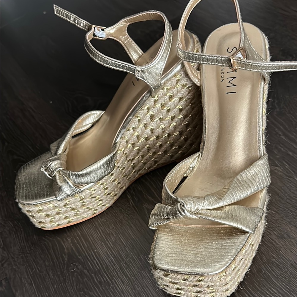 Women's Gold Wedge Sandals